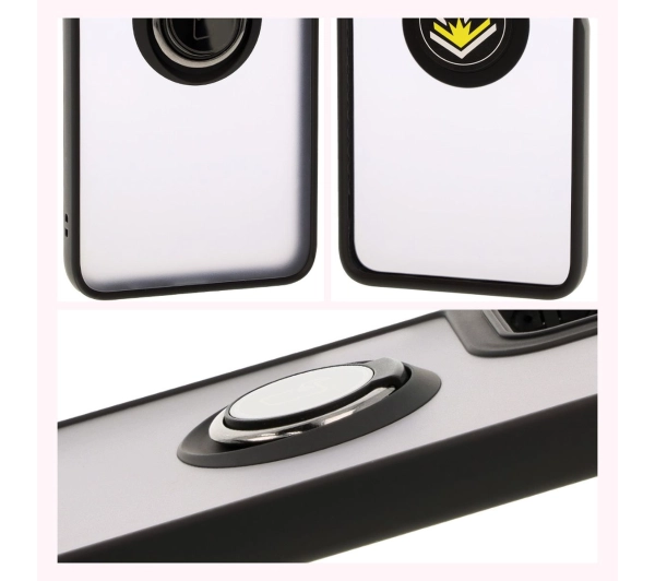 Bizon z uchwytem na palec Hybrid Ring do Motorola Moto G55 5G przydymione z Czarną ramką