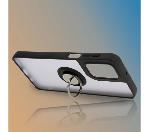 Bizon z uchwytem na palec Hybrid Ring do Motorola Moto G55 5G przydymione z Czarną ramką