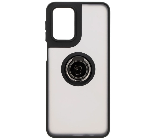 Bizon z uchwytem na palec Hybrid Ring do Motorola Moto G55 5G przydymione z Czarną ramką