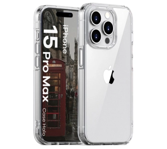 Etui Bizon Halo do iPhone 15 Pro Max Przezroczysty
