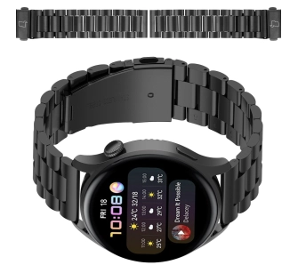 Bransoleta Bizon ze stali nierdzewnej do smartwatcha Aura QuickRelease 20 mm czarny