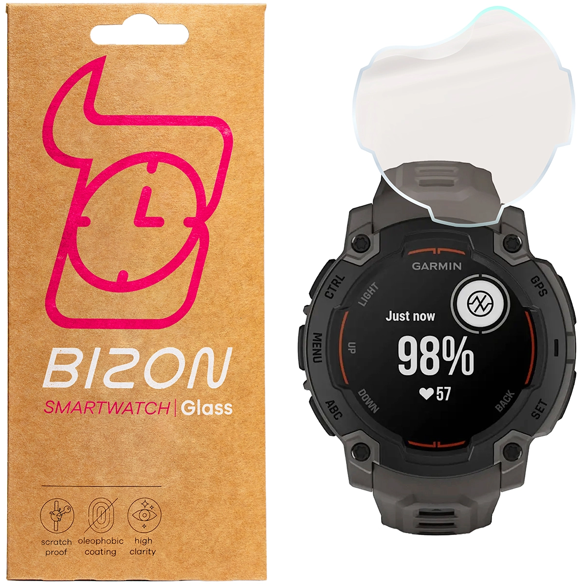Folia ochronna Bizon matowa Film Sun do Garmin Instinct E 45 mm, 2 sztuki
