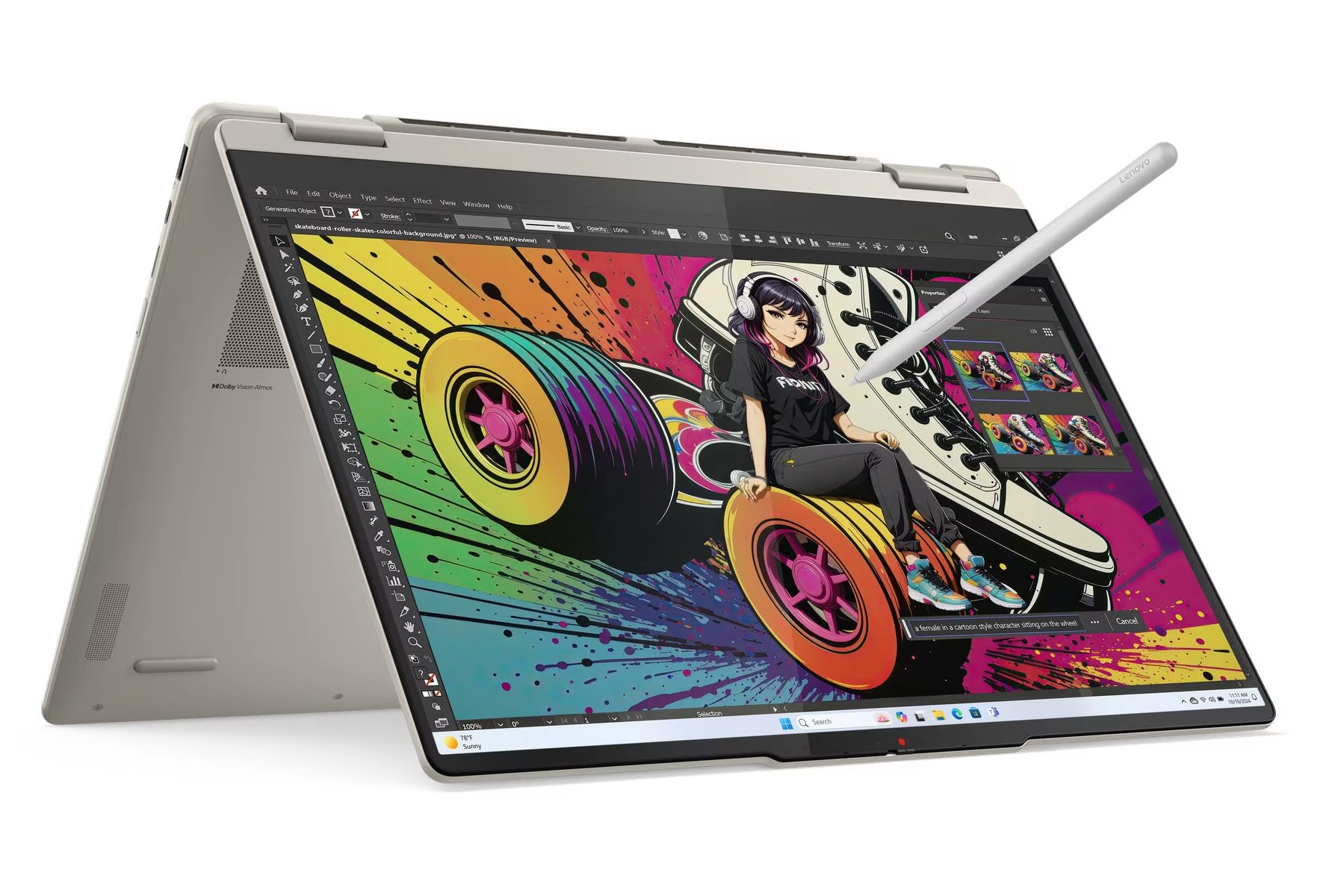 Laptop Lenovo Yoga 7 2-in-1 16AKP10 OLED 16" 120Hz Ryzen AI 7 350 16GB RAM 512GB Dysk SSD Win11 Beżowy