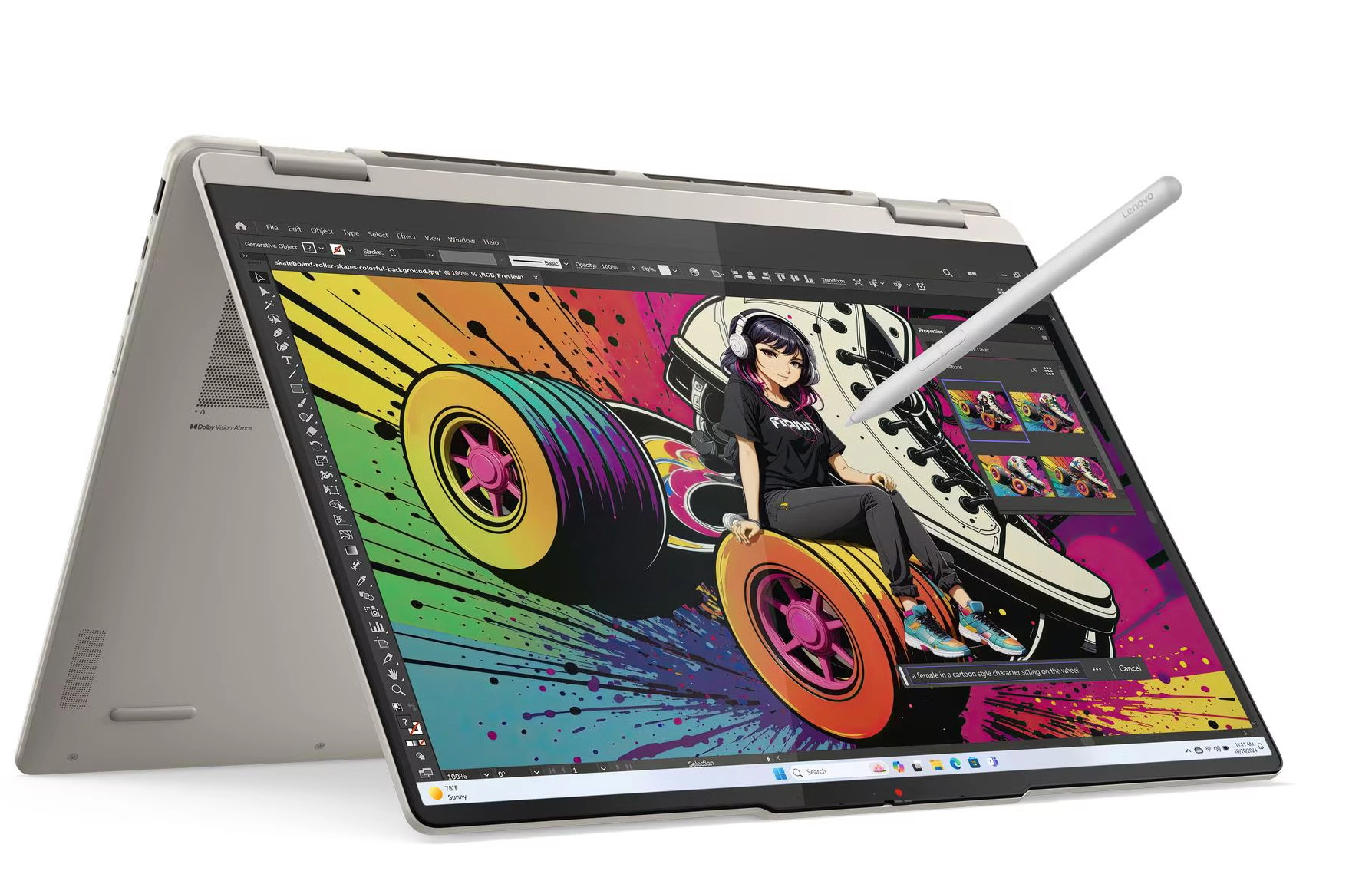 Laptop Lenovo Yoga 7 2-in-1 16AKP10 OLED 16" 120Hz Ryzen AI 7 350 16GB RAM 512GB Dysk SSD Win11 Beżowy