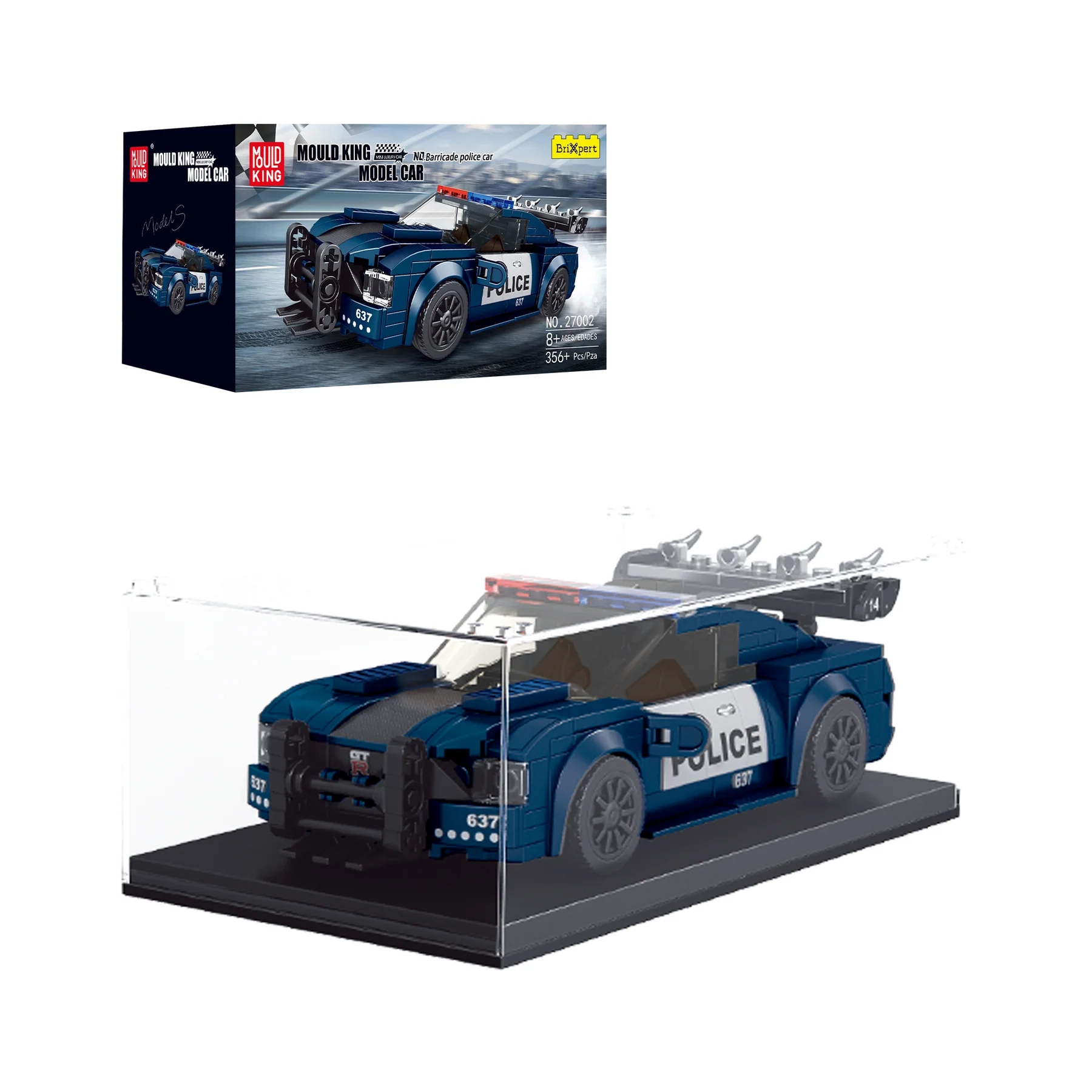 Model do składania Mould King Klocki Konstrukcyjne Mini Samochód Barricade Police Car (27002)