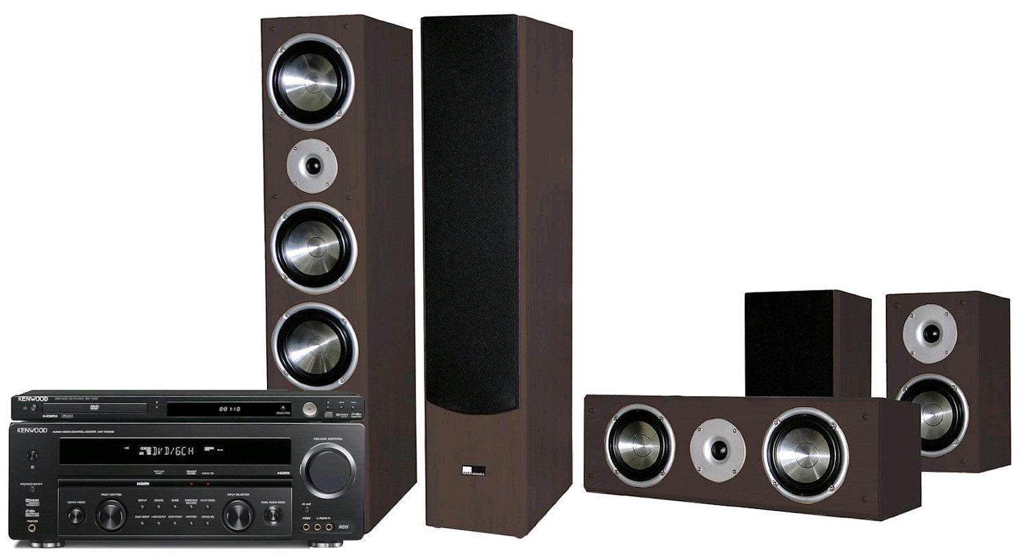 Zestaw kina Kenwood DVF-5500B, KRF-V6400DB, Pure Acoustics AV799 (mocca)