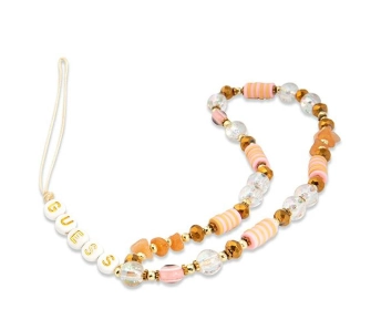 Zawieszka do telefonu Guess Beads Bohemia Brązowo-różowy