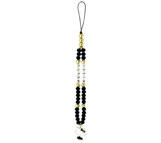 Hello Kitty Pearls and Beads Kitty Charm Czarny