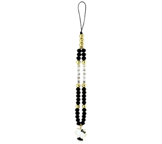 Zawieszka do telefonu Hello Kitty Pearls and Beads Kitty Charm Czarny