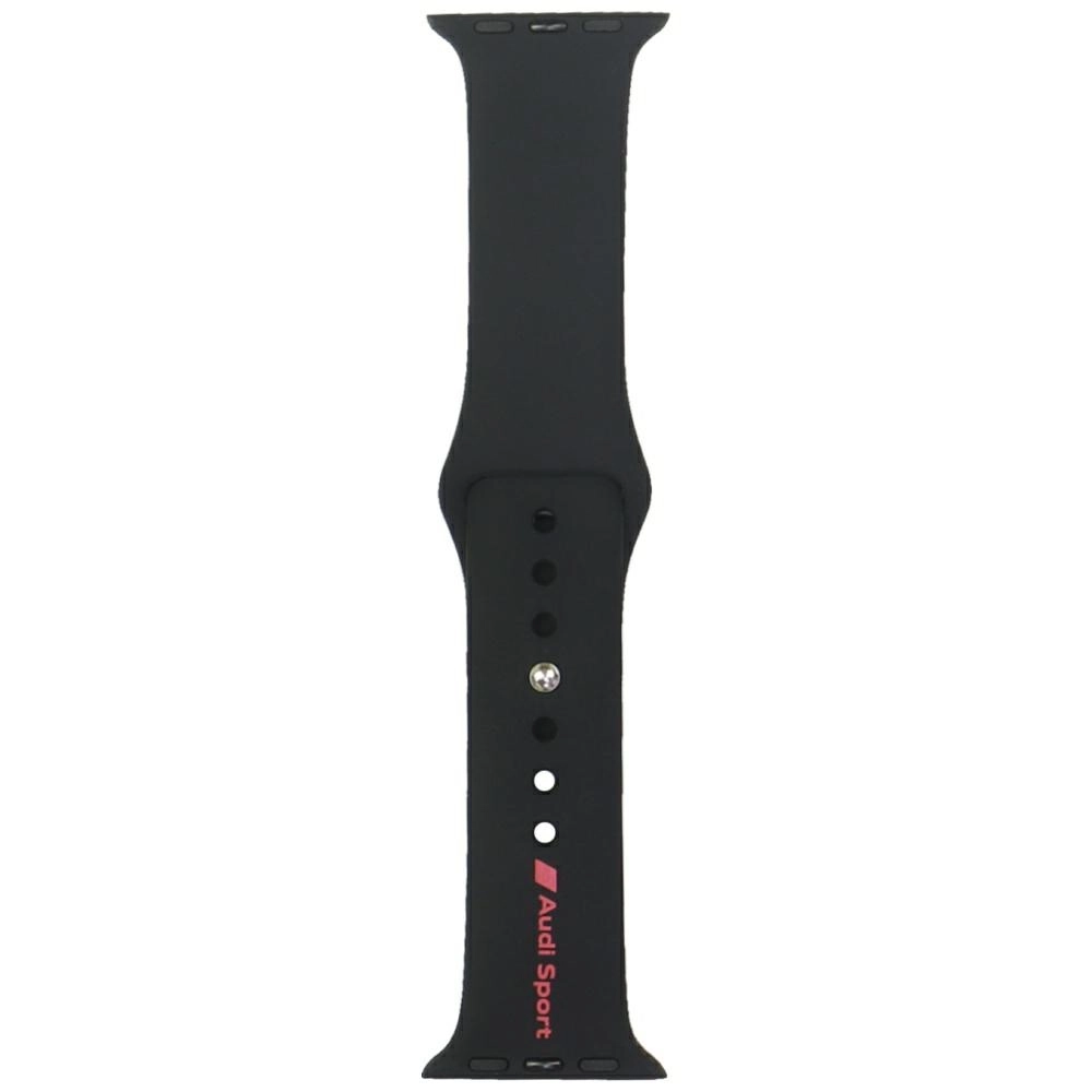 Pasek AUDI Sport Red Logo Silicone Watch Strap do Apple Watch 40/41/42mm Czarny