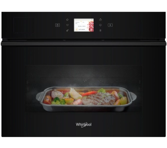Piekarnik elektryczny parowy Whirlpool WCS9A9PHTSBA 45cm Sous vide Termoobieg Sonda Grill Czarny