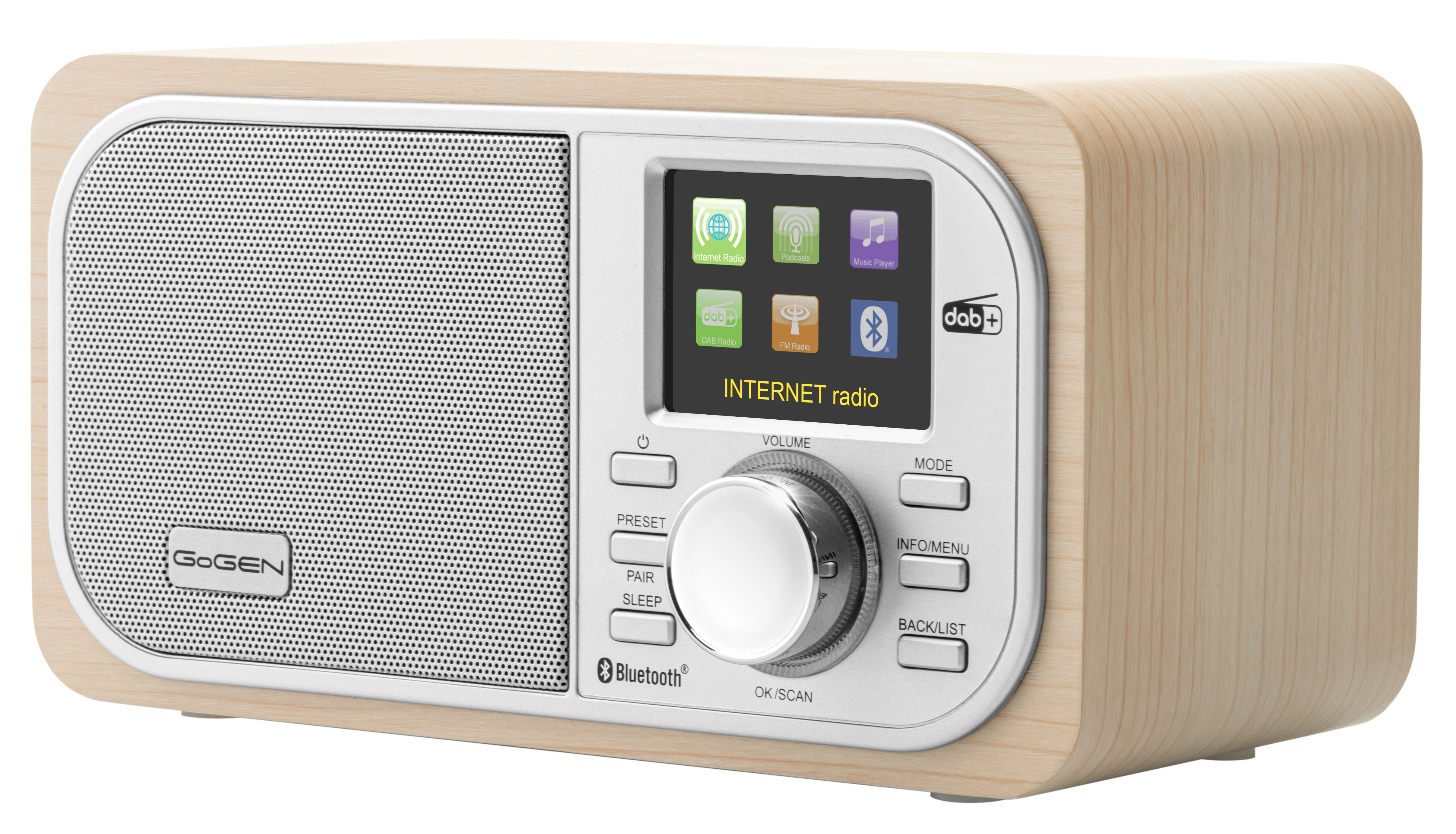Radioodbiornik GoGEN IR 237 BTDAB Radio FM DAB+ Internetowe Bluetooth Brązowy