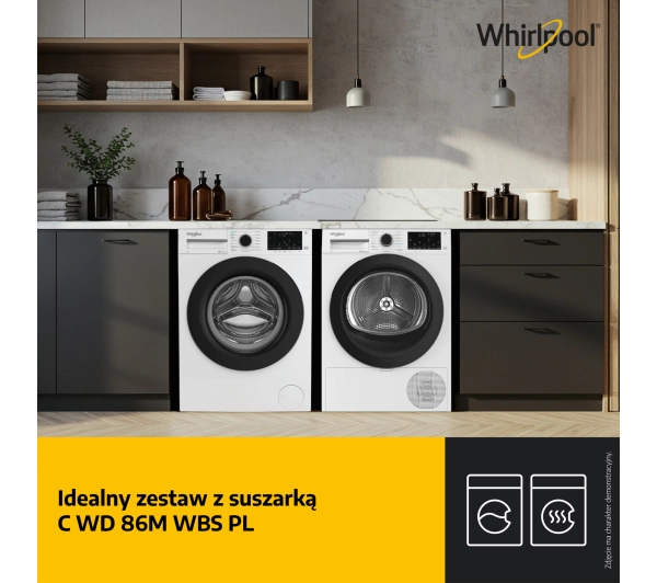 Whirlpool WAM 87WB PL AI AdaptiveWash Funkcje AI 8kg 1400obr/min Zdalne sterowanie - Kup na Raty - RRSO 0%