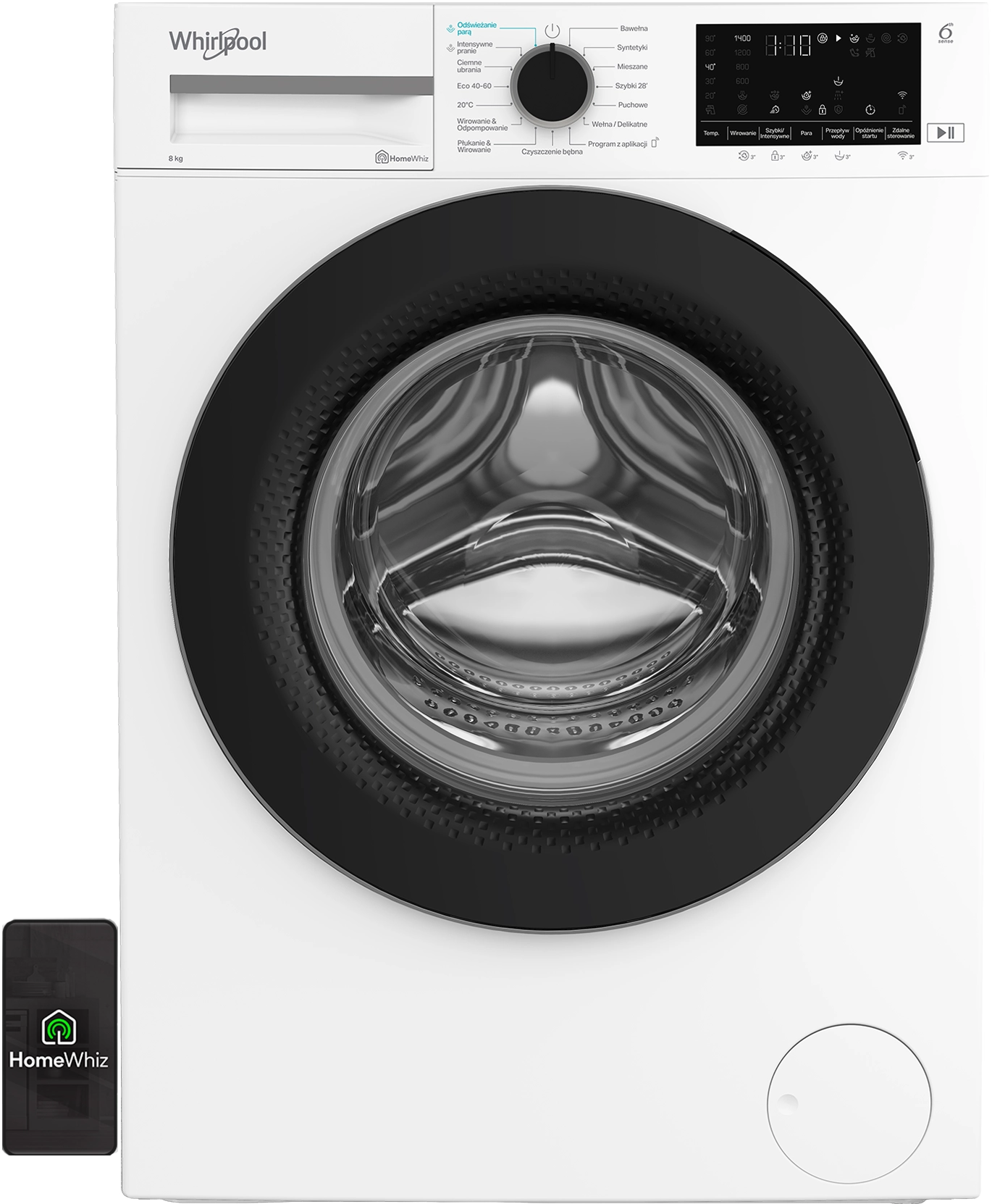 Pralka Whirlpool WAM87WBPL AI AdaptiveWash Funkcje AI 8kg 1400obr/min Zdalne sterowanie