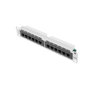 Patch panel Lanberg PPU6-9012-S 12 PORT 1U 10" KAT.6 UTP Szary