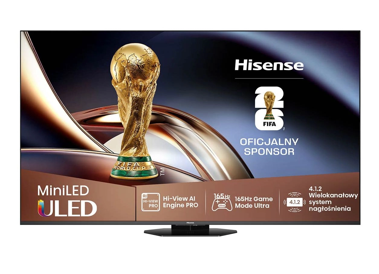 Telewizor Hisense 55U8Q 55" ULED MiniLED 4K 165Hz Smart TV Funkcje AI Dolby Vision Dolby Atmos HDMI 2.1 DVB-T2
