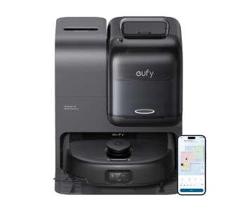 Robot sprzątający eufy Omni E28 Funkcja mopowania Stacja oczyszczająca Tworzenie mapy pomieszczenia 57dB Czarny AI
