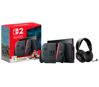 Nintendo Switch 2 Joy-Con Czarny + Mario Kart World + Słuchawki bezprzewodowe SteelSeries Arctis Nova 5P - Kup na Raty - RRSO 0%