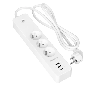 Orno OR-SH-17520/W  3 gniazda, 2x USB-A, 1x USB-C Tuya Smart Wi-Fi Biały