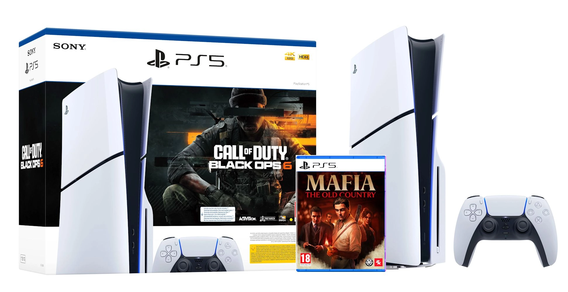 Konsola Sony PlayStation 5 Slim D Chassis (PS5) 1TB z napędem + Call of Duty Black Ops 6 Bundle + Mafia The Old Country