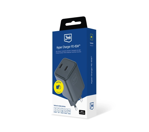 3mk Hyper Charger PD 45W QC4+ PPS 2C Super-Fast Charge 2.0
