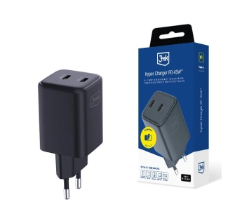 Ładowarka sieciowa 3mk Hyper Charger PD 45W QC4+ PPS 2C Super-Fast Charge 2.0