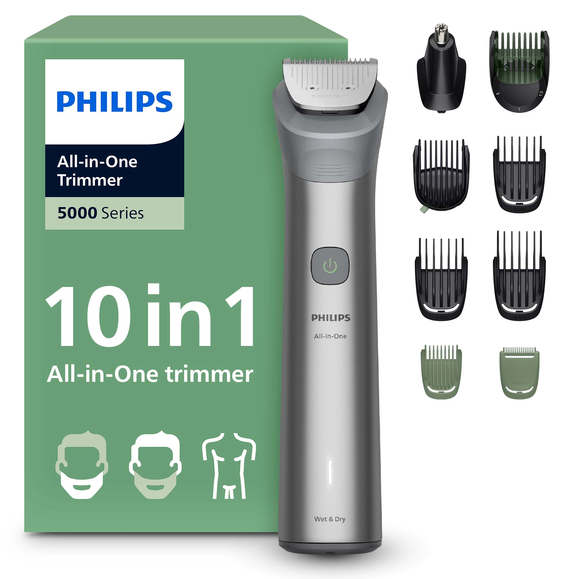 Trymer Philips Seria 5000 MG5931/15 8 nasadek 120min