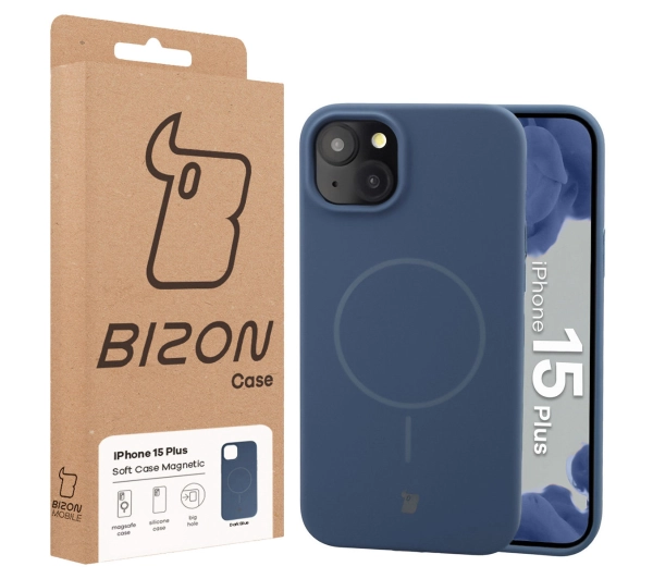 Bizon Soft z MagSafe do Apple iPhone 15 Plus Granatowy