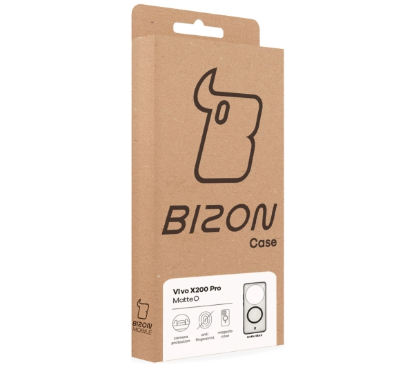 Bizon MatteO z MagSafe do Vivo X200 Pro Półprzezroczyste z czarną ramką