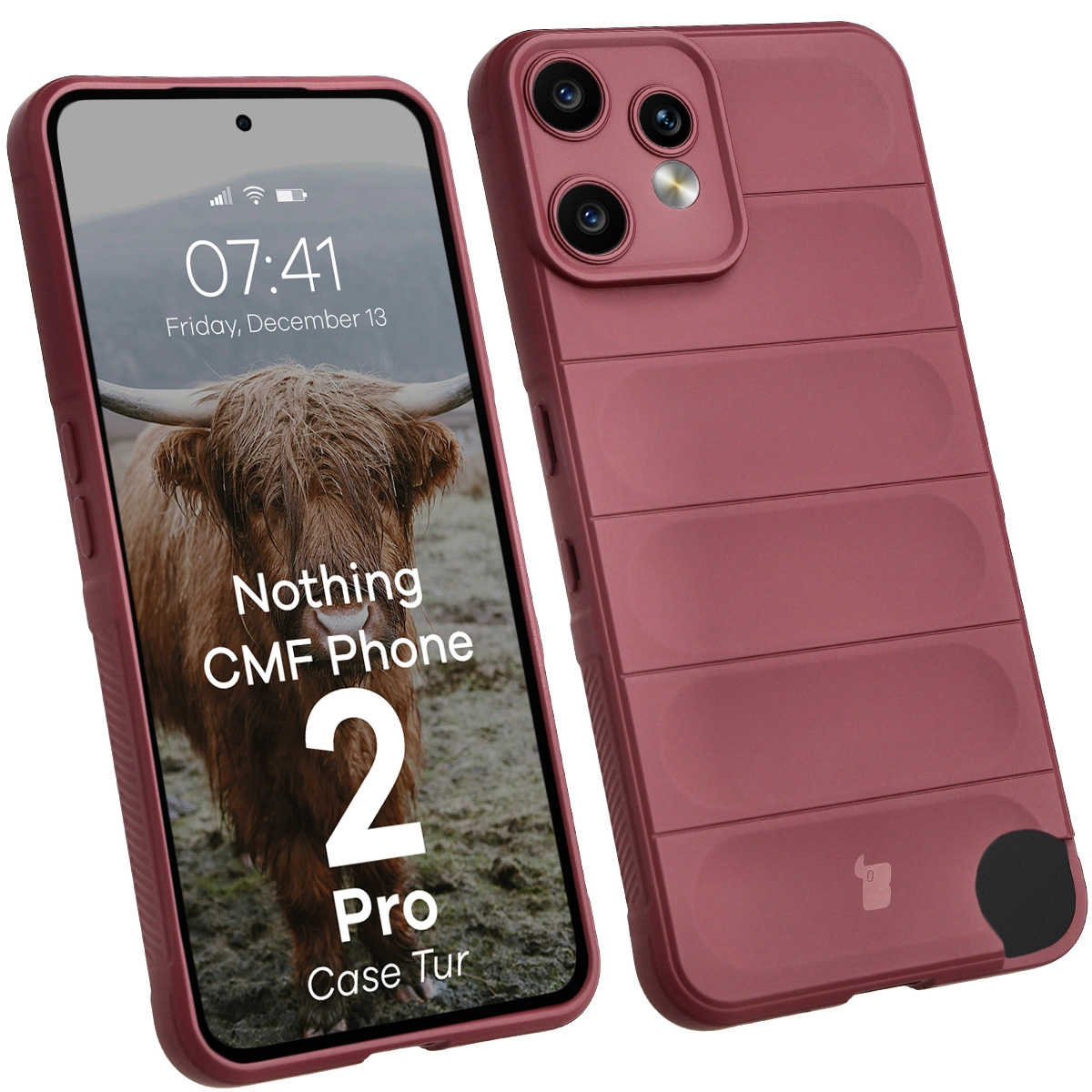 Etui Bizon Tur do Nothing CMF Phone 2 Pro Ciemnofioletowy