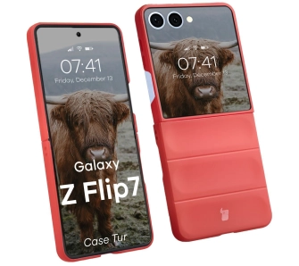 Etui Bizon Tur do Samsung Galaxy Z Flip7 Czerwony
