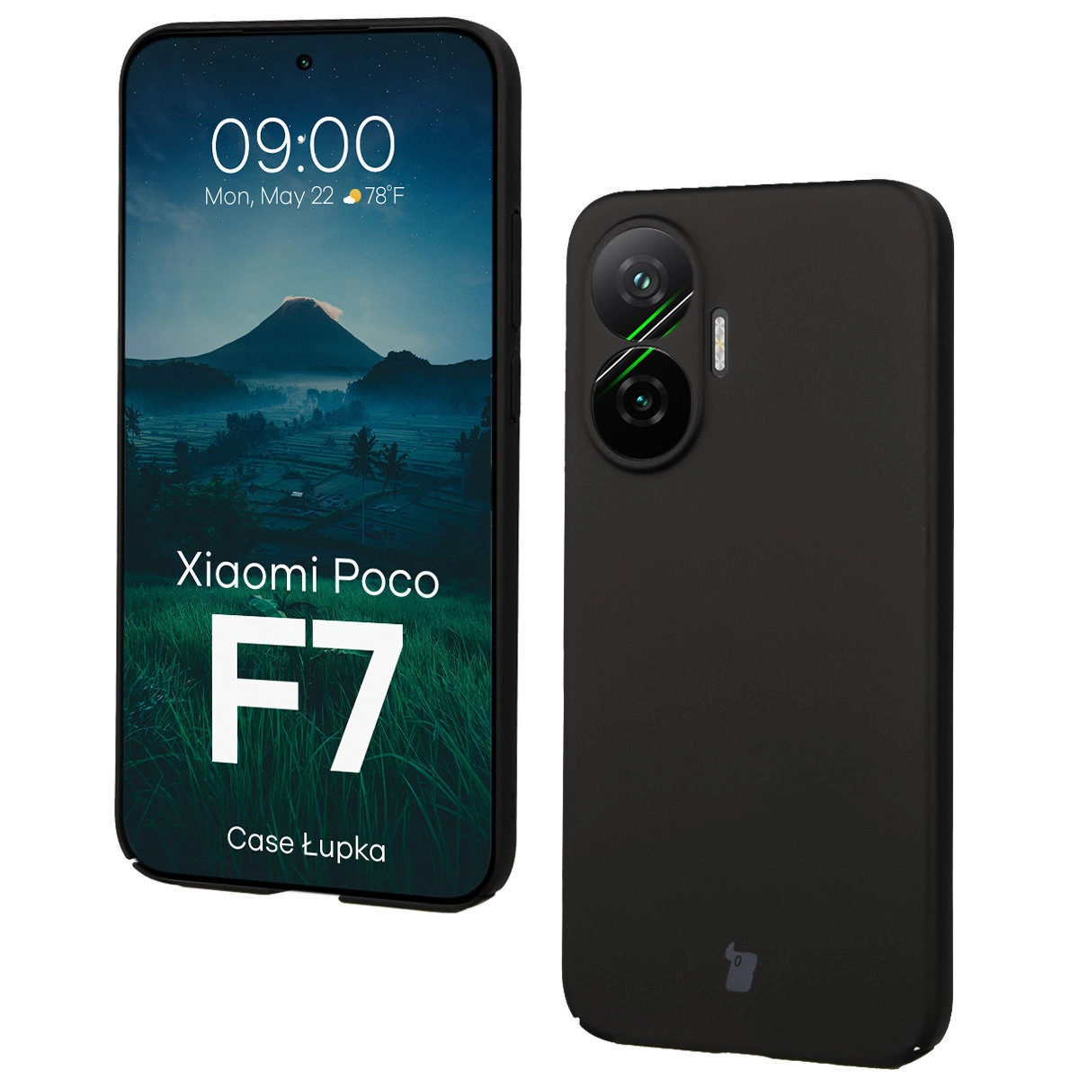 Etui Bizon Łupka do Xiaomi POCO F7 Czarny