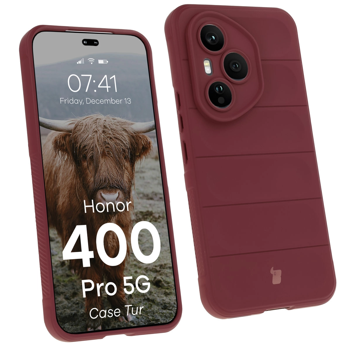 Etui Bizon Tur do Honor 400 Pro 5G Ciemnofioletowy