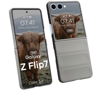 Etui Bizon Tur do Samsung Galaxy Z Flip7 Jasnoszary