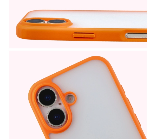 Bizon Angelo do Apple iPhone 17 z pomarańczową ramką