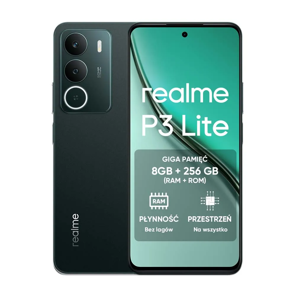 Smartfon realme P3 Lite 8/256GB Funkcje AI 6,67" 120Hz 50Mpix Zielony