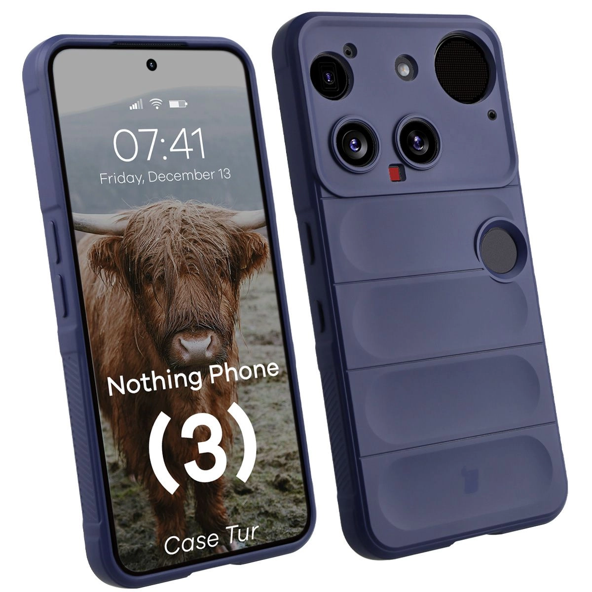 Etui Bizon Tur do Nothing Phone 3 Dark Blue Granatowy