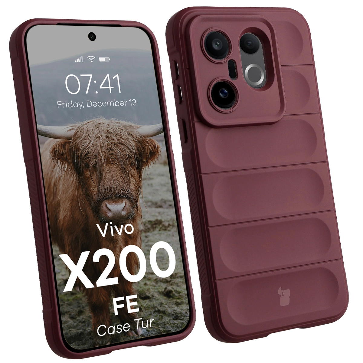 Etui Bizon Tur do vivo X200 FE Dark Purple Ciemnofioletowy