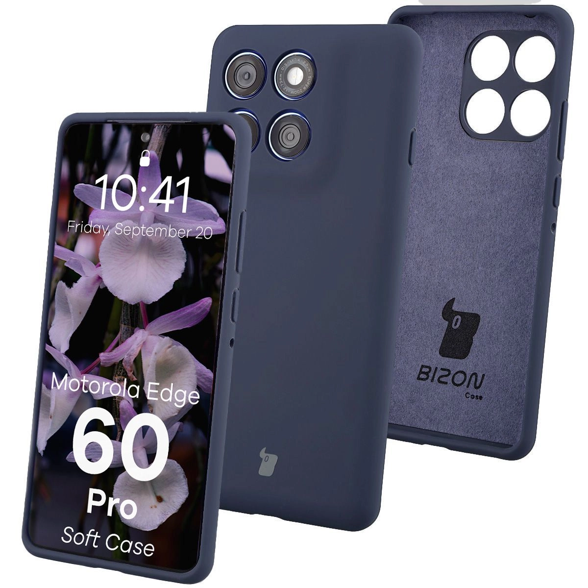 Etui Bizon Soft do Motorola Edge 60 Pro Granatowy