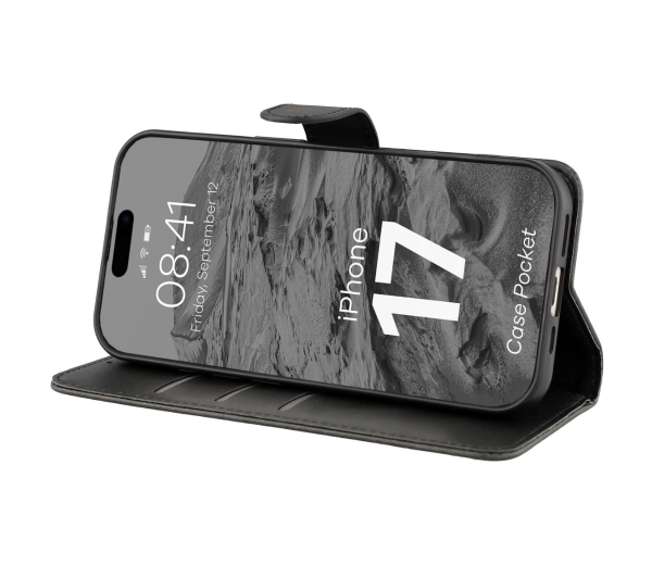 Bizon z klapką Pocket do Apple iPhone 17 Czarny