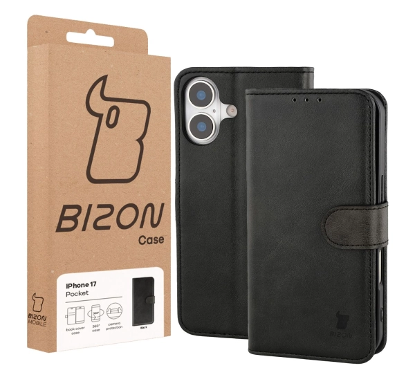 Bizon z klapką Pocket do Apple iPhone 17 Czarny