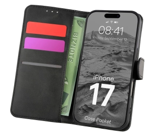 Bizon z klapką Pocket do Apple iPhone 17 Czarny