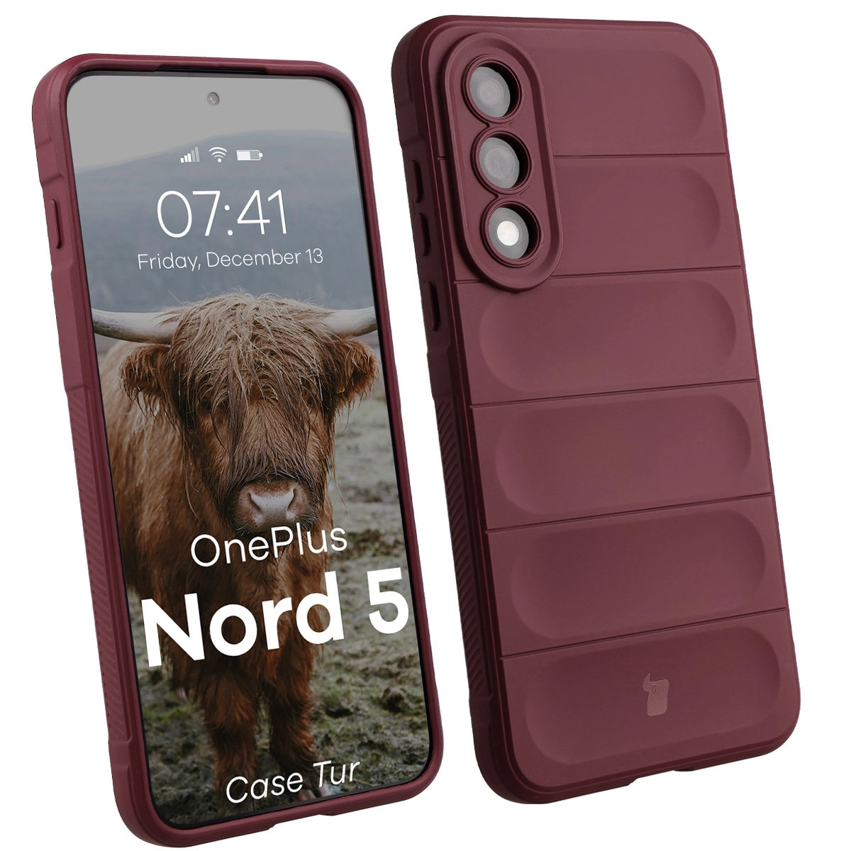 Etui Bizon Tur do OnePlus Nord 5 Ciemnofioletowy