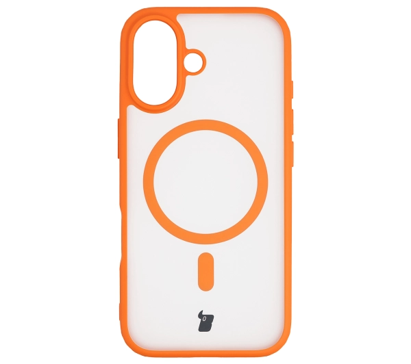 Bizon MatteO z MagSafe do MatteO iPhone 17 Orange Półprzezroczyste z pomarańczową ramką