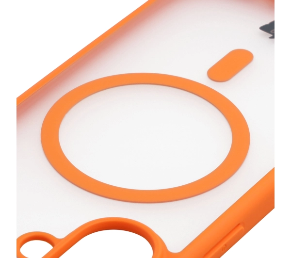 Bizon MatteO z MagSafe do MatteO iPhone 17 Orange Półprzezroczyste z pomarańczową ramką