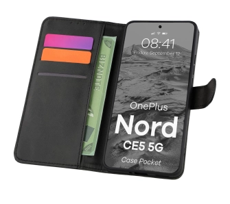 Etui Bizon z klapką Pocket do OnePlus Nord CE5 Czarny