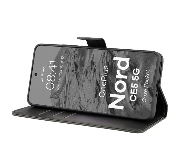 Bizon z klapką Pocket do OnePlus Nord CE5 Czarny