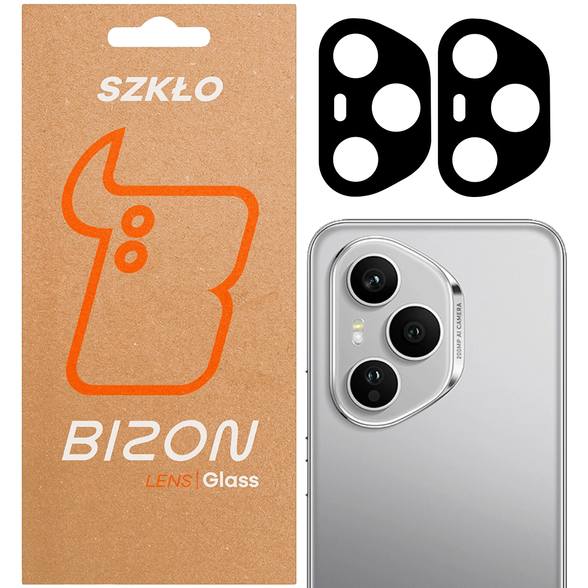Szkło ochronne Bizon na aparat Silk Lens do Honor 400 Pro 5G czarny 2 sztuki