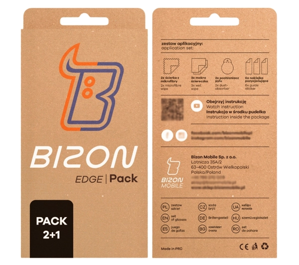 Bizon 2x szkło + szybka na aparat Edge 2 Pack do Apple iPhone 16e