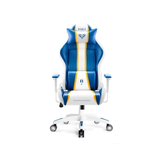 Fotel Diablo Chairs X-One 2.0 Small do 90kg Skóra ECO Biało-niebieski